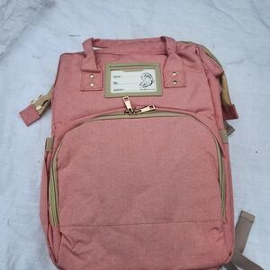 Pink Backpack with Gold Accents